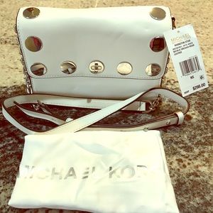 Michael Kors white crossover bag